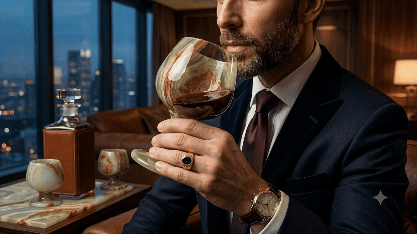 Luxury Onyx Wine Glasses